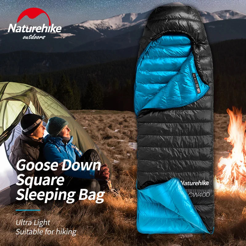 Naturehike CW400 Sleeping Bag Winter Lightweight Goose Down Sleeping Bag Ultralight Waterproof Hiking Camping Sleeping Bag Quilt