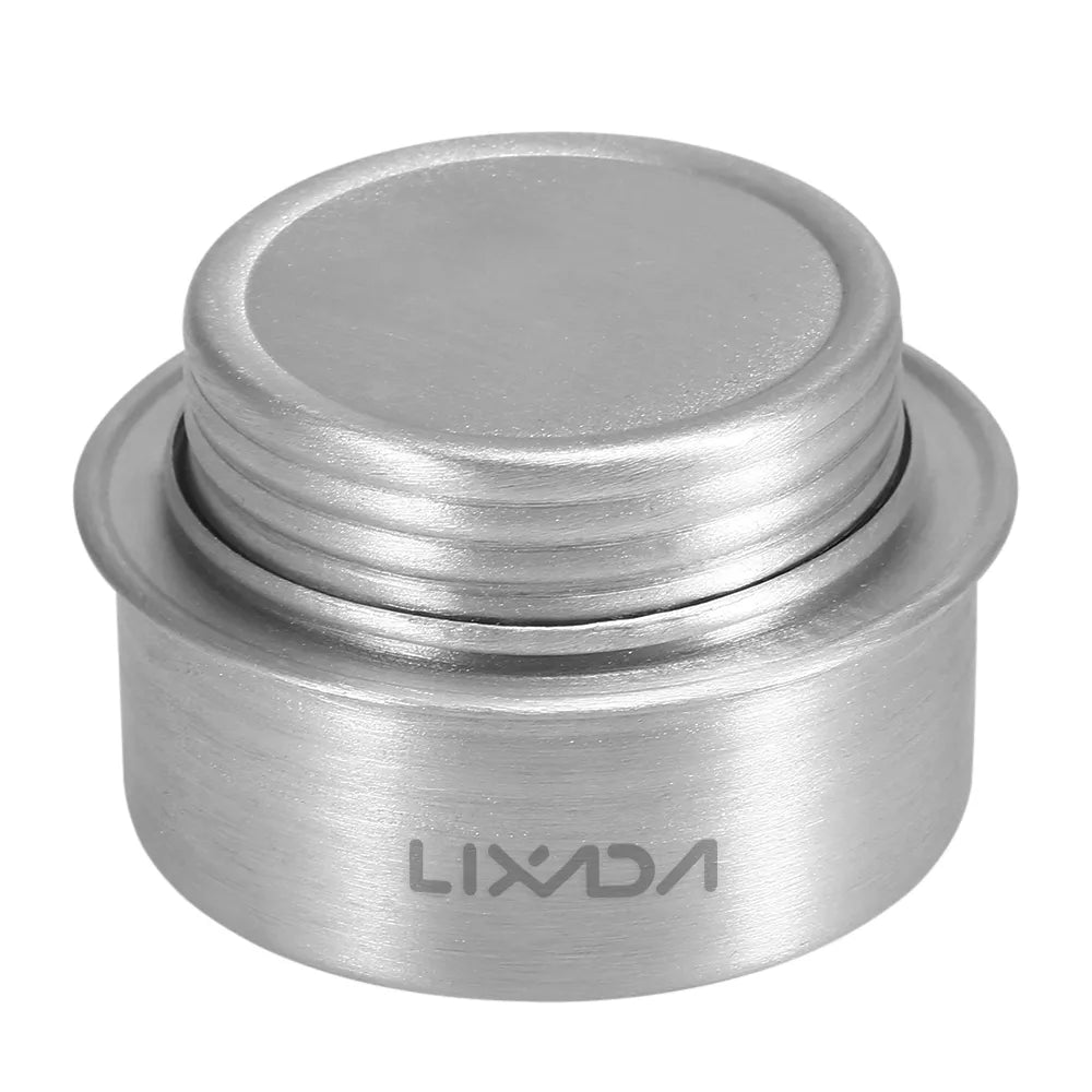 Lixada Outdoor Camping Stove Mini Alcohol Stove Portable Aluminum Alloy Hiking Backpacking Cooking Stove with Lid Cookware