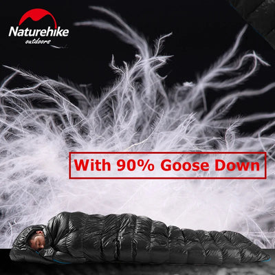 Naturehike CW400 Sleeping Bag Winter Lightweight Goose Down Sleeping Bag Ultralight Waterproof Hiking Camping Sleeping Bag Quilt