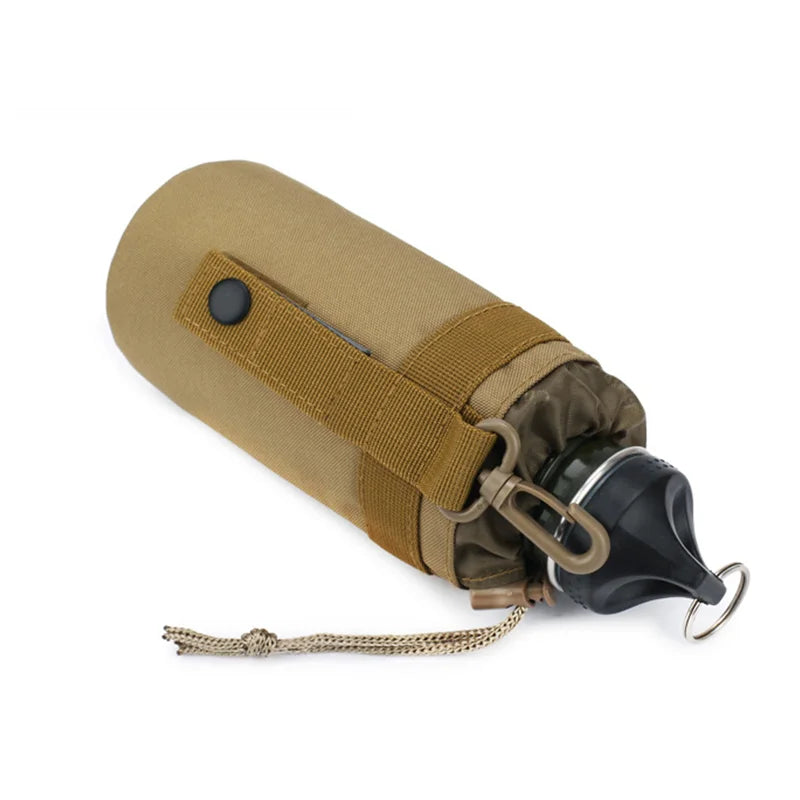 Hunting Water Bottle Bag Molle System Kettle Pouch Holder Camping Cycling Bottle Bag Drawstring Pouch Bag for Tactical Backpack