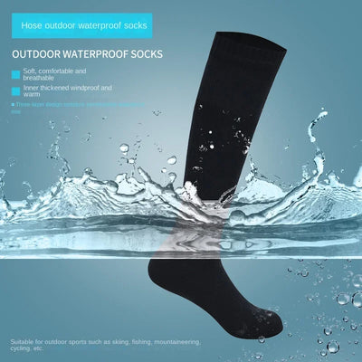 Kniehohe wasserdichte Socken Wandern Waten Outdoor-Camping Radfahren Skifahren Bergsteigen Warme lange kniehohe wasserdichte Socken