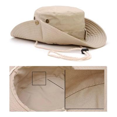 Men & Women Wide Brim Camping Hiking Fishing Cap Men's Bucket Hats Military Boonie Hat Sun Hat