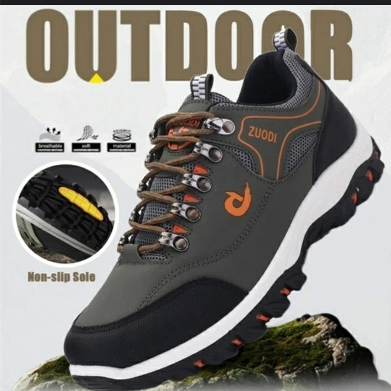 Outdoors Sneakers Waterproof Men's Shoes Men Combat Desert Casual Shoes Zapatos Hombre Air Mesh Sewing Lace-up Hiking Shoes