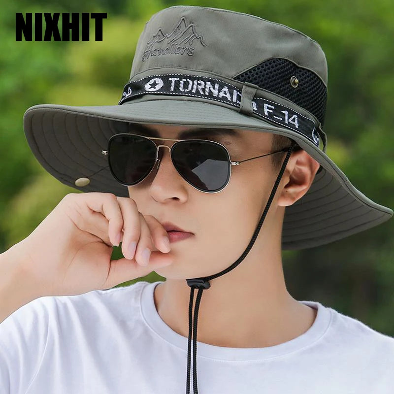 NIXHIT Casquette de protection solaire pour homme, chapeau d'été pliable et respirant pour sports de plein air, voyage, camping, randonnée, escalade, pêche, X022