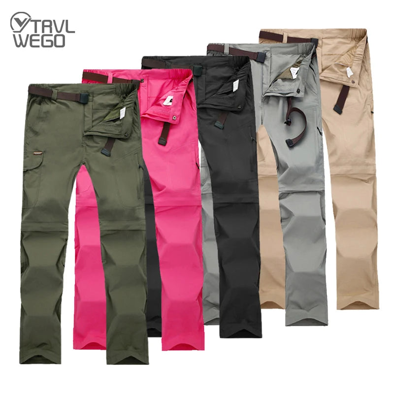 TRVLWEGO Summer Tactics Pants Womens Quick Dry Outdoor Anti Splash Water Removable Hiking Sport Breathable Trousers Camping