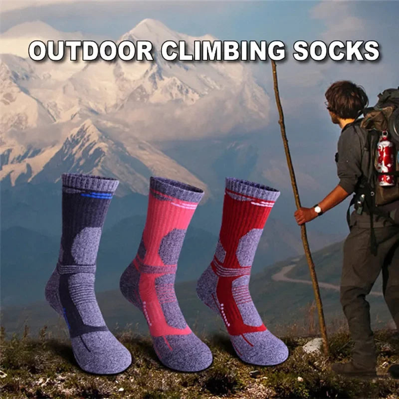 Outdoor Hiking Warm Socks Men Women Thickened Winter Thermal Sports Climbing Skiing Sock Moisture Absorption Anti-Slip