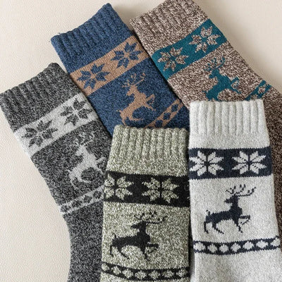 Men's Merino Wool Socks Hiking Socks Thick Winter Wool Warm Socks Breathable Elk Crew Thermal Socks Against Cold