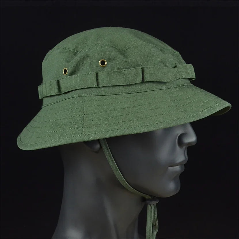 Military Tactical Boonie Hats Hunting Sun Fishing Hat Outdoor Camouflage Bobble Cap Hiking Fisherman Sniper Ghillie Bucket Hats