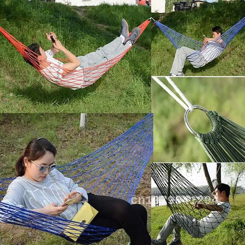 Nylon Sleeping Bed Hanging Chair Mesh Net Hamac Leisure Hiking