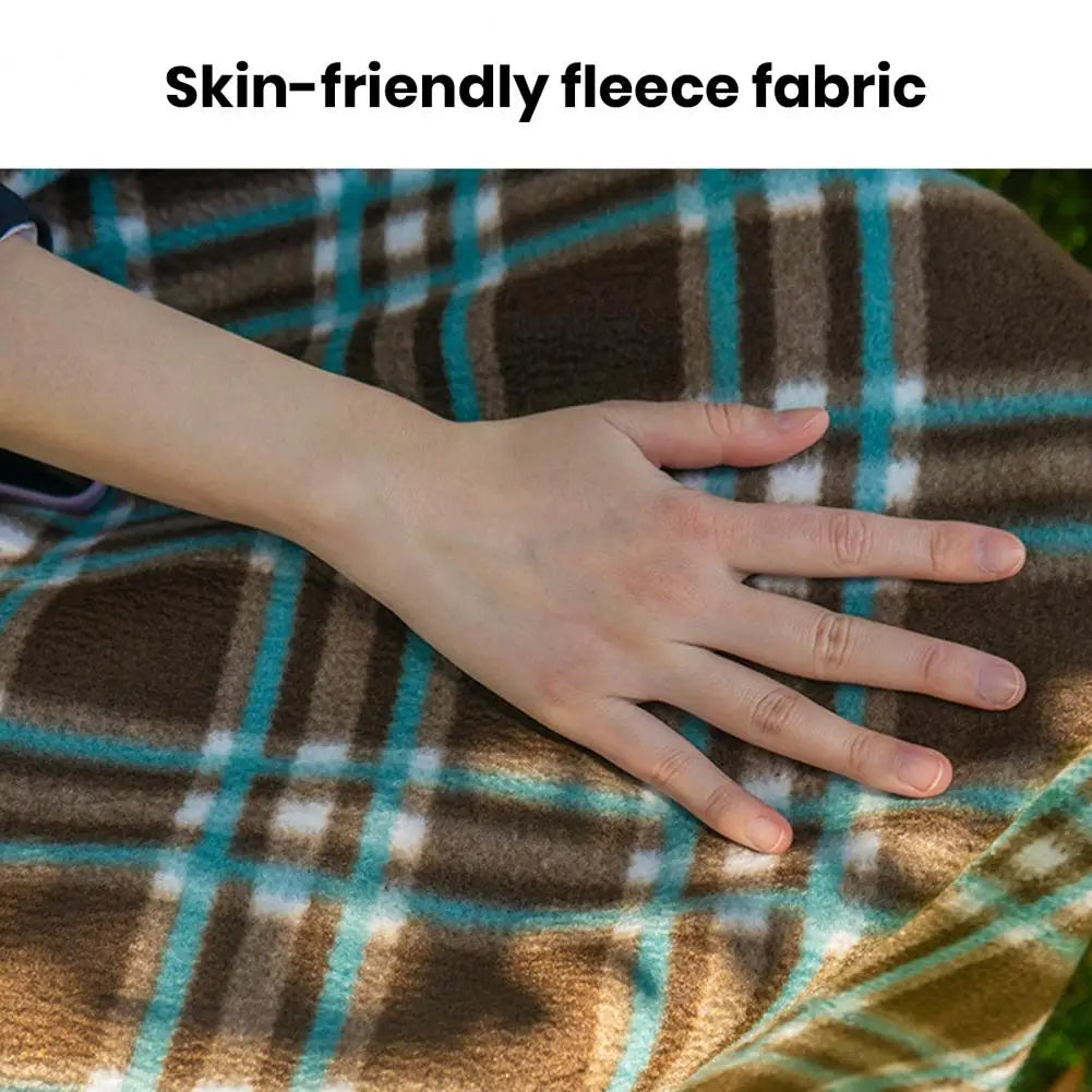 Compact Camping Blanket Versatile Outdoor Mini Blanket Plaid Print for Camping Picnics Sofa Cover Portable Fleece Mat for Air