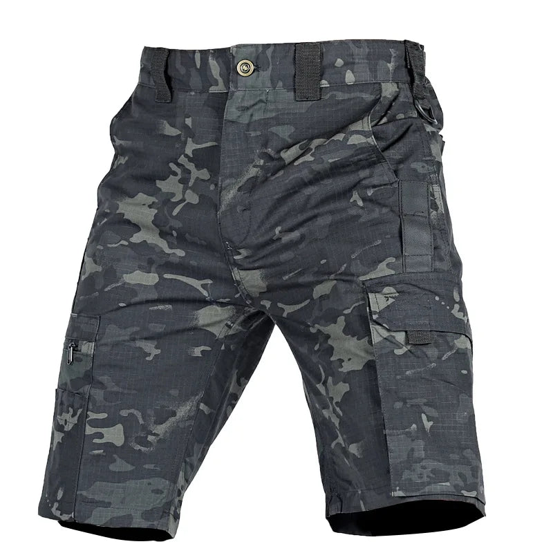 Summer Tactical Shorts Men Quick Dry Cargo Shorts Multi-Pocket Wear-Resistant Waterproof Short Trousers Outdoor Hiking Fishing