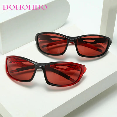 DOHOHDO New Trending Polarized Sunglasses Men Women 2023 Red Clear Lens Y2K Fishing Camping Hiking Polarising Lens Eyewear UV400