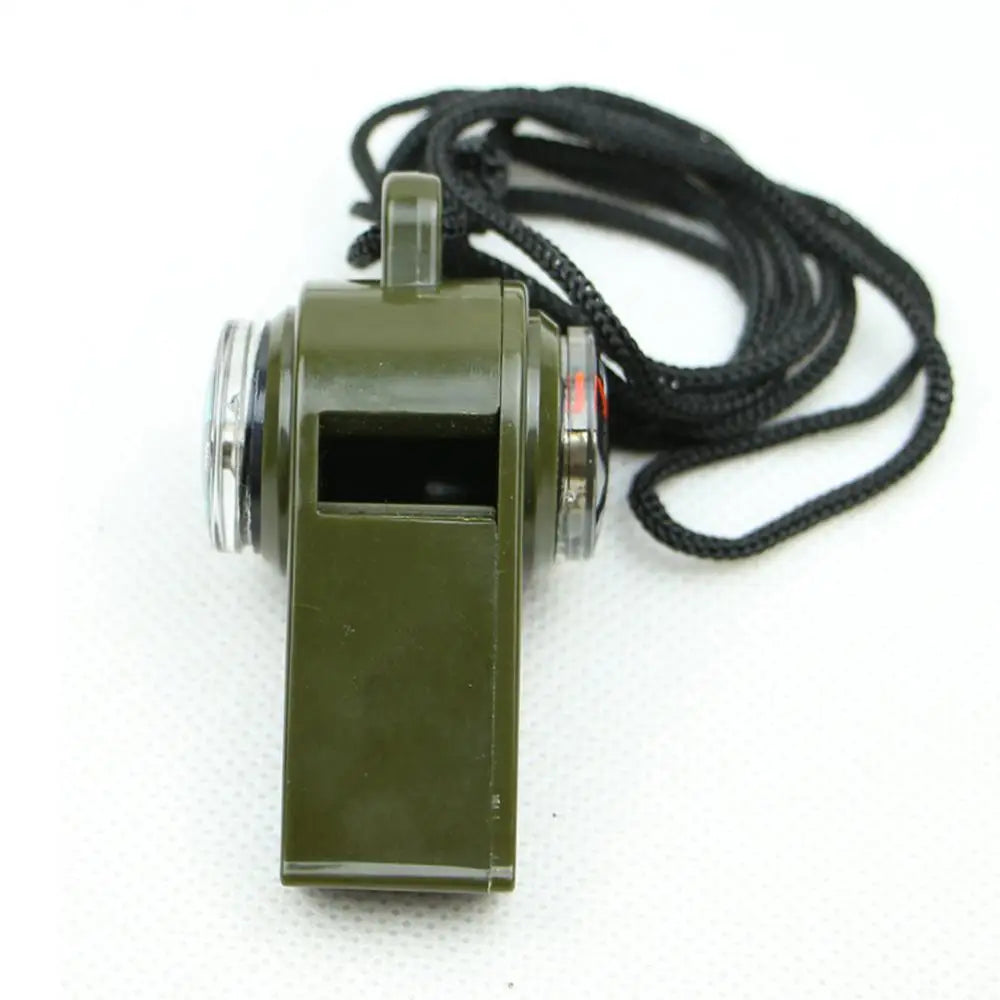 Survival Whistle Mutifunction Lightweight Whistle Thermometer Compass  For Camping Hiking And Outdoor Activities