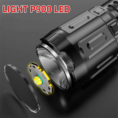 Led Bright Flashlight 3 Gears USB Rechargeable Battery Torch Lantern for Outdoor Waterproof Camping Fishing Hiking Lighting Lamp