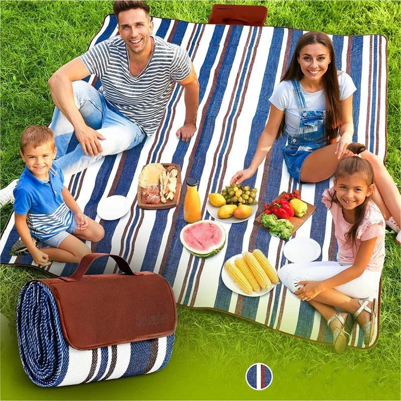 Picknickdecke, extra große wasserdichte Matte, 3-lagige Reise-Stranddecken mit praktischer Mattentasche, tolle Geschenke für Outdoor-Camping, Wandern