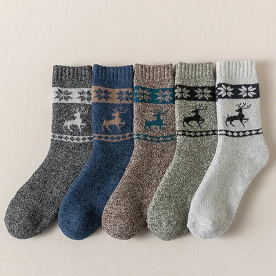 Men's Merino Wool Socks Hiking Socks Thick Winter Wool Warm Socks Breathable Elk Crew Thermal Socks Against Cold