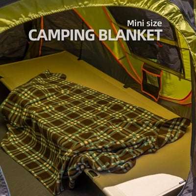 Compact Camping Blanket Versatile Outdoor Mini Blanket Plaid Print for Camping Picnics Sofa Cover Portable Fleece Mat for Air