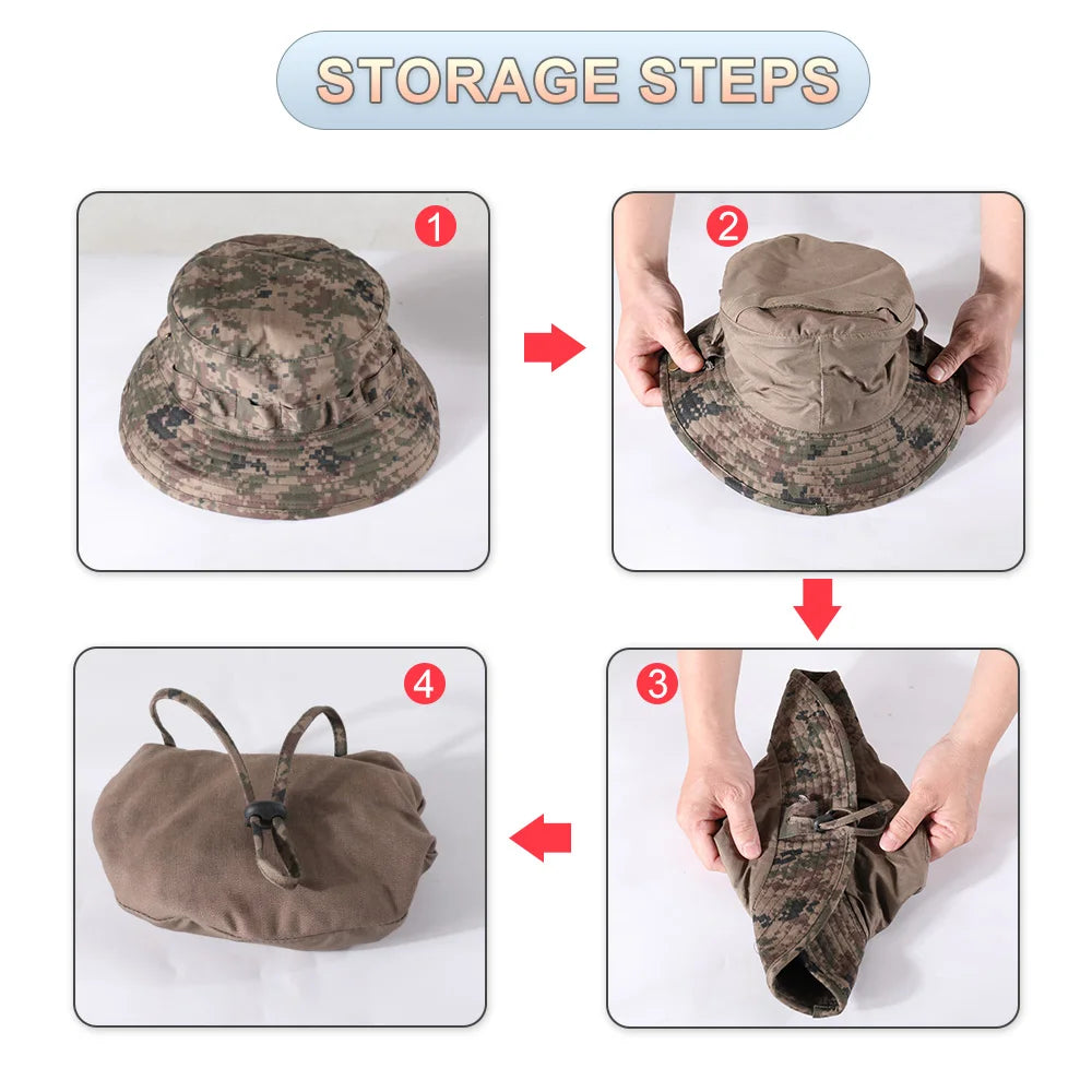 Multicam Tactical Caps Military Airsoft Boonie Eimer Hut Angeln Wandern Jagd Outdoor Camo Sun-proof Panama Hüte Sommer Männer