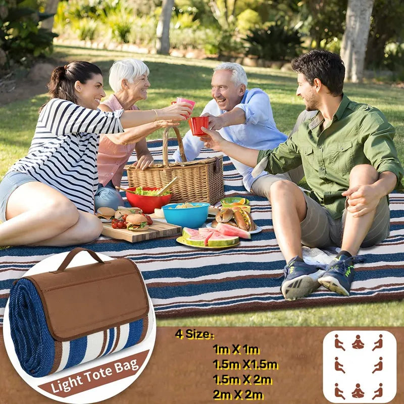 Picknickdecke, extra große wasserdichte Matte, 3-lagige Reise-Stranddecken mit praktischer Mattentasche, tolle Geschenke für Outdoor-Camping, Wandern