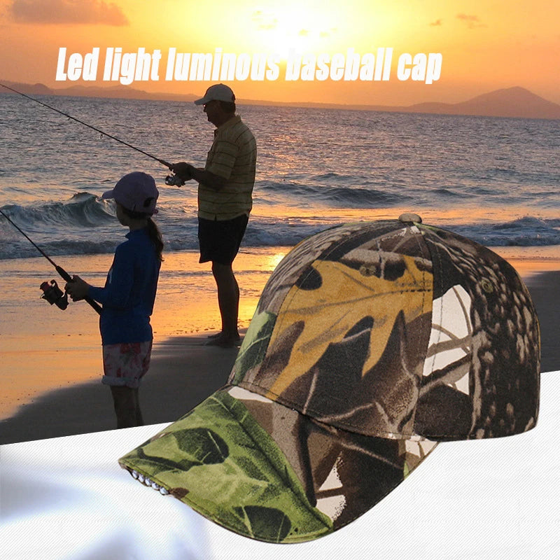 LED Flashlight Fishing Hat Cap Sport Baseball Caps