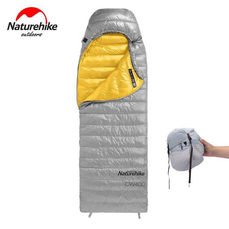 Naturehike CW400 Sleeping Bag Winter Lightweight Goose Down Sleeping Bag Ultralight Waterproof Hiking Camping Sleeping Bag Quilt