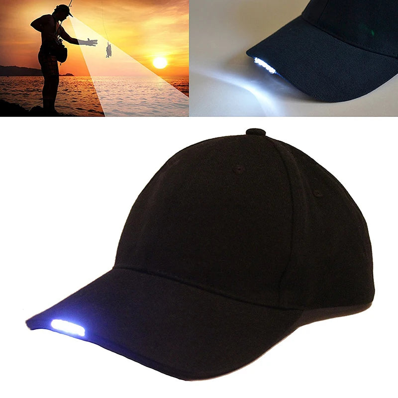 LED Flashlight Fishing Hat Cap Sport Baseball Caps