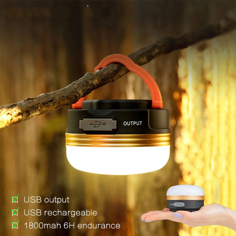 USB wiederaufladbare LED Camping Laterne Zelte Lampe 1800mAh tragbare Camping Arbeitslichter Outdoor Wandern Nacht Hängelampe