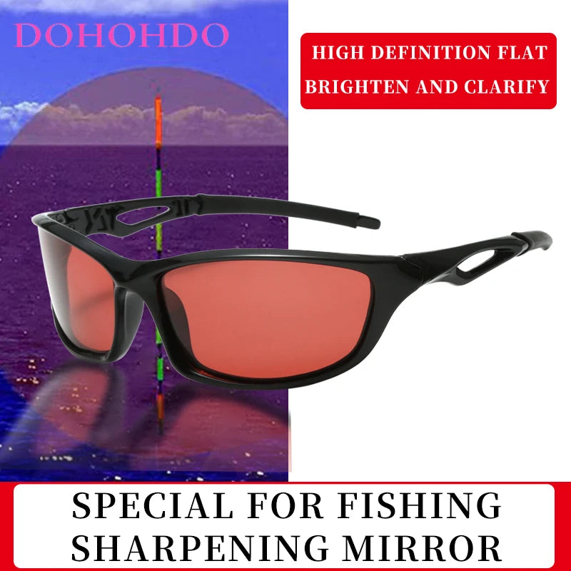 DOHOHDO New Trending Polarized Sunglasses Men Women 2023 Red Clear Lens Y2K Fishing Camping Hiking Polarising Lens Eyewear UV400