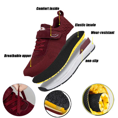 Casual Fashion Sneakers Couples Plus Size Flats Lace-Up Hiking Shoes Comfortable Zapatillas